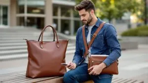 sac cuir etudiant