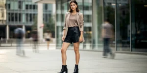 tenue short cuir