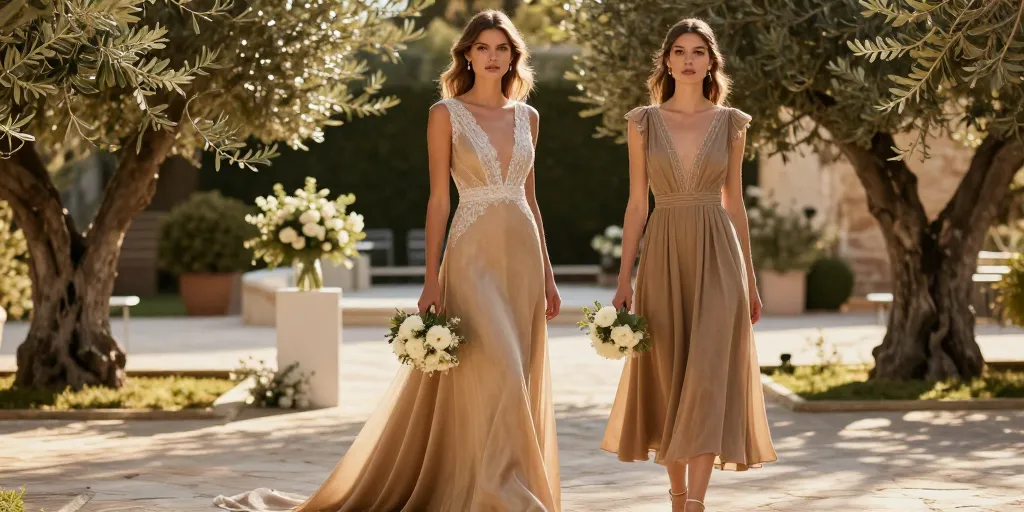 robe mariage kaki