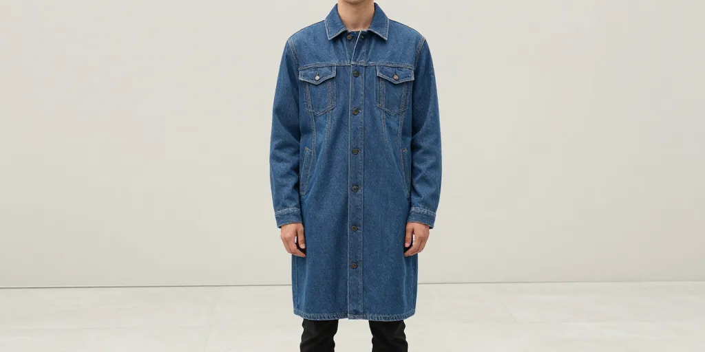veste en jean longue femme